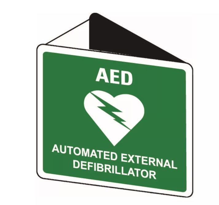 A E D OFF-Wall Sign - 3D POLYPROPYLENE 225 x 225MM 1 Buy AED sign online