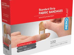 ADHESIVE FABRIC DRESSING STRIPS PKT 100