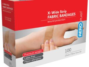 ADHESIVE FABRIC DRESSING STRIPS - EXTRA WIDE PKT 100