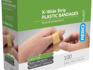 ADHESIVE PLASTIC DRESSING STRIPS EXTRA-WIDE PKT 100