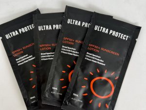 SPF 50+ sunscreen sachet