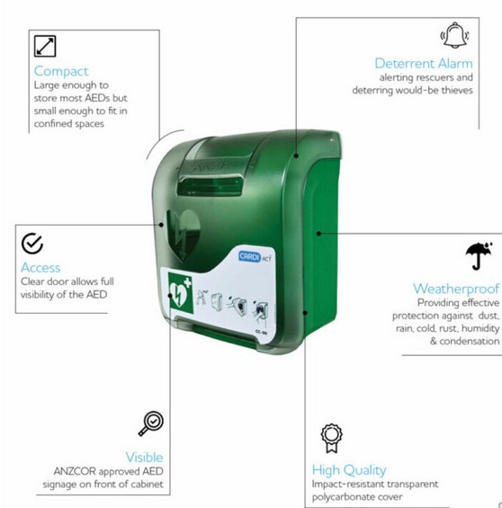 DEFIBRILLATOR CABINET WITH ALARM- For Outdoors 2 Buy outdoor AED cabinet