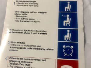 ASTHMA FIRST AID GUIDANCE NOTES Sticker