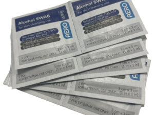 Buy alcohol swabs for cleaning reusable items in your first aid kit